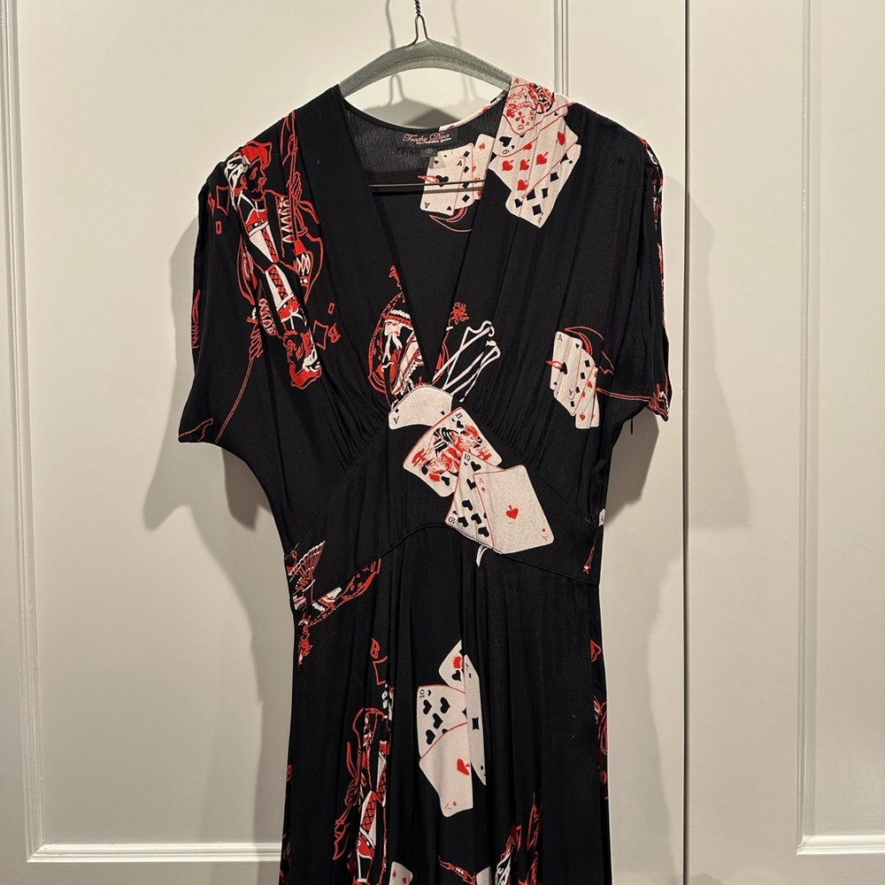 Trashy Diva Queen of Hearts crepe-de-chine maxi dress Size 4 - Picture 2 of 12
